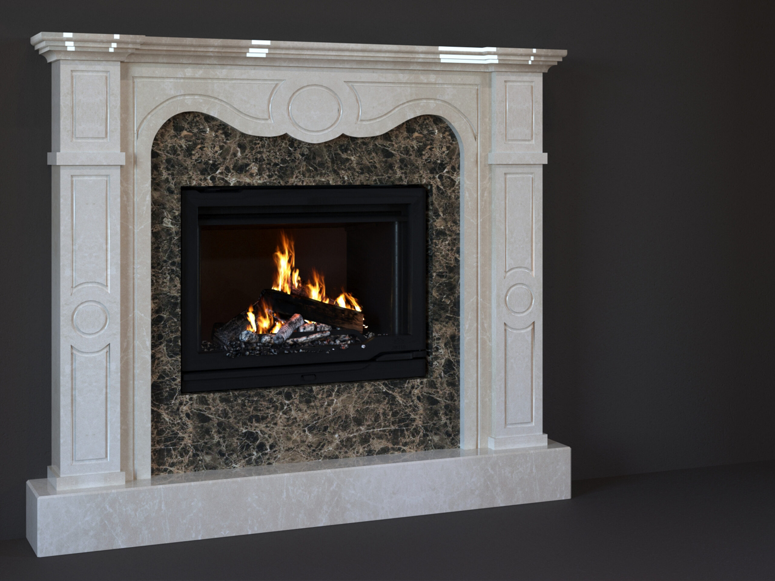 Камін з мармуру